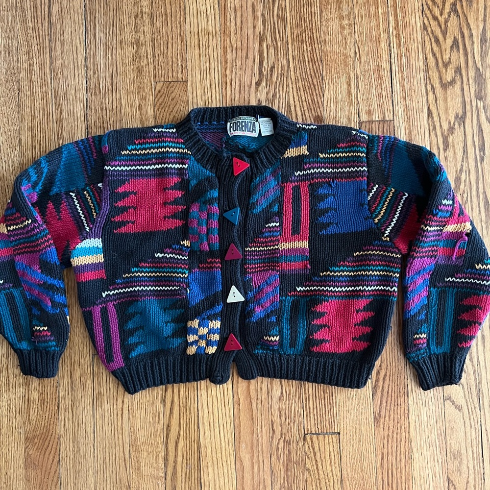 Vintage Forenza Color Pop 80s 90s Cropped Sweater Medium